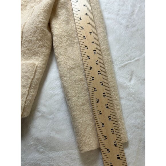 Lands End Womens 100% Wolle Button-Front Cream Jacket With Pockets Size 18T - Picture 7 of 10